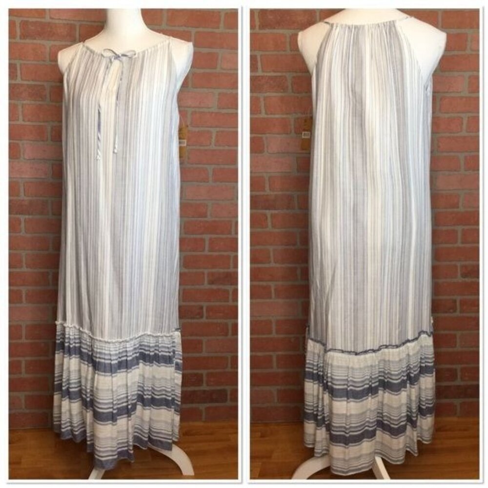 Cremieux Womens Jamie Maxi Dress XS Boho Ruffle Coastal Sleeveless NWT
